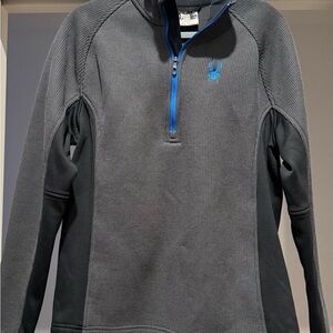 Spyder Men's Charcoal and Black Zip-Up Sweater